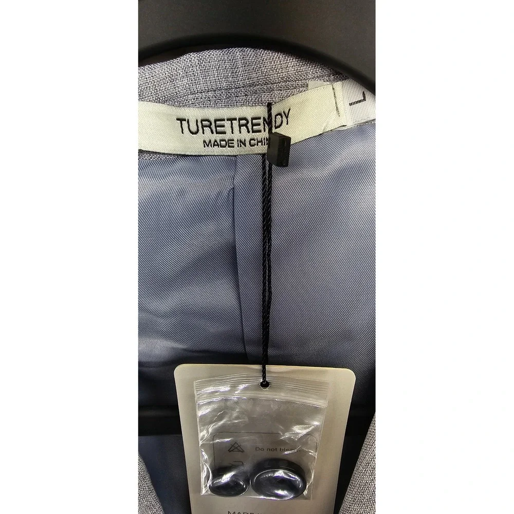 Turetrendy Blazer Sport‎ Coat Mens Large Light Blue Grey New Two Button Lined